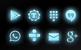 Light Blue Glow Icons